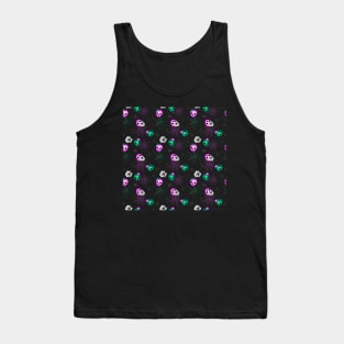 Halloween Neon Pink and Green Glowing Skulls Tank Top